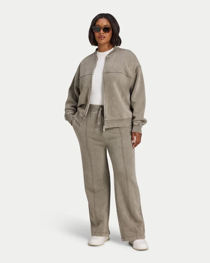 Blouson aviateur délavé Signature pour femme Blouson aviateur délavé Signature pour femme