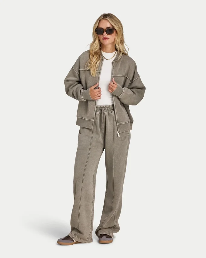 Blouson aviateur délavé Signature pour femme Blouson aviateur délavé Signature pour femme