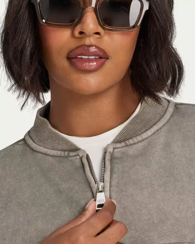 Blouson aviateur délavé Signature pour femme Blouson aviateur délavé Signature pour femme
