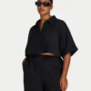 Chemise courte Resort pour femme – noire Chemise courte Resort pour femme – noire