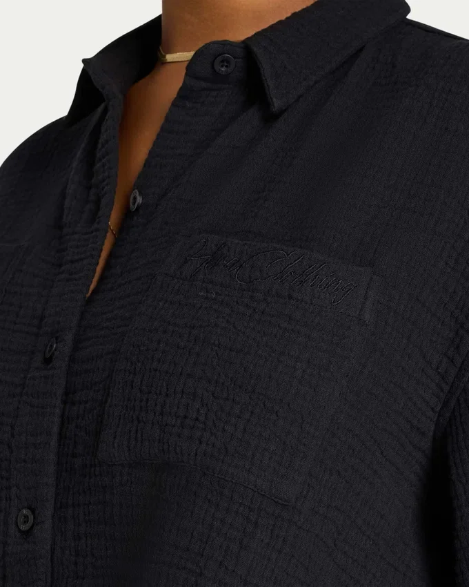 Chemise courte Resort pour femme – noire Chemise courte Resort pour femme – noire