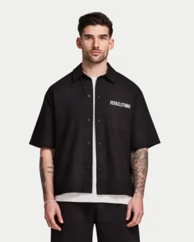 Chemise en coton à manches courtes pour homme