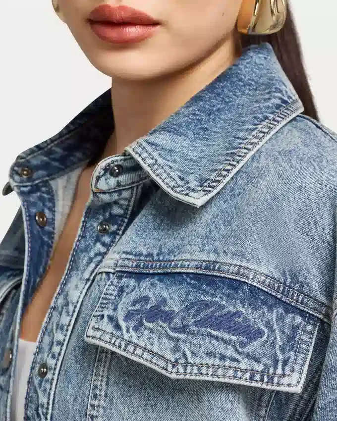 Chemise en denim à manches courtes pour femme Chemise en denim à manches courtes pour femme