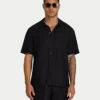 Chemise en lin à manches courtes pour homme en shorts Chemise en lin à manches courtes pour homme en shorts