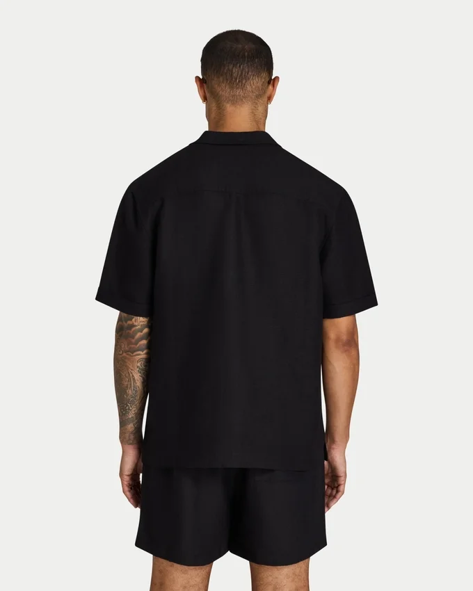 Chemise en lin à manches courtes pour homme en shorts Chemise en lin à manches courtes pour homme en shorts