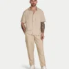 Chemise en lin à manches courtes pour homme en shorts Chemise en lin à manches courtes pour homme en shorts