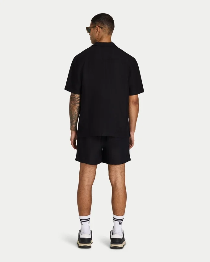 Chemise en lin à manches courtes pour homme en shorts Chemise en lin à manches courtes pour homme en shorts