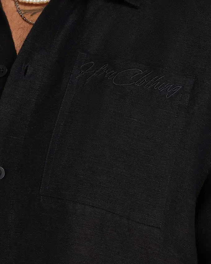 Chemise en lin à manches courtes pour homme en shorts Chemise en lin à manches courtes pour homme en shorts