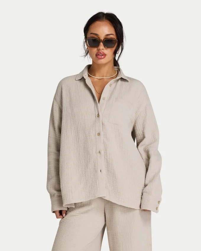 Chemise à manches longues Resort pour femme Chemise à manches longues Resort pour femme