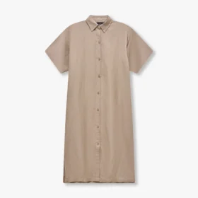 Chemise-robe en mélange de lin Rewear – gris marais