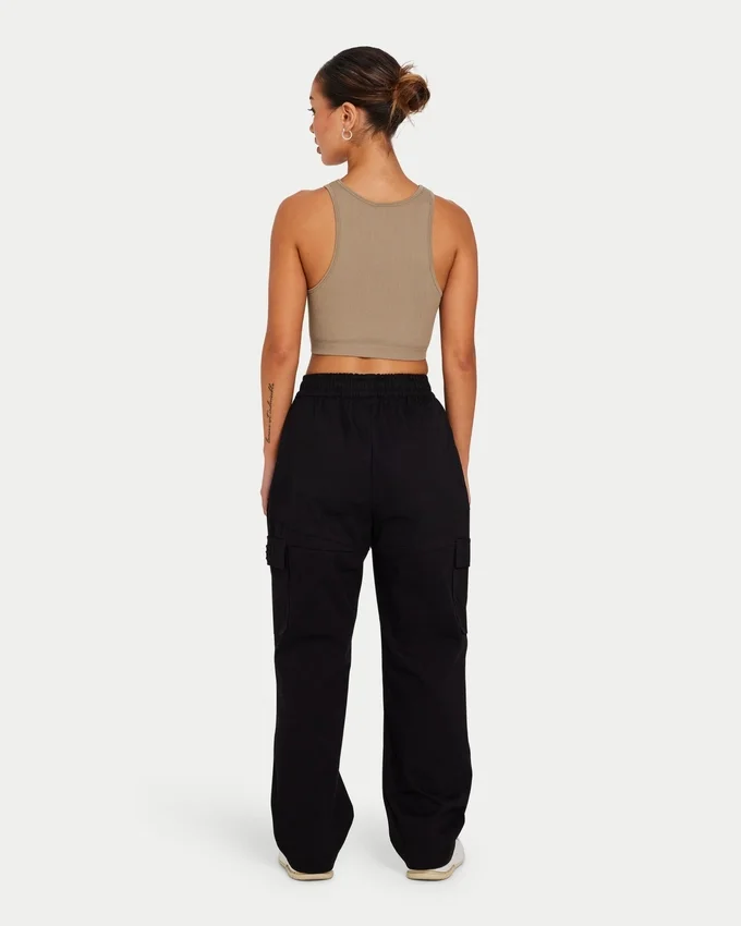 Crop-top « Base Racer » pour femme – gris-vert Crop-top « Base Racer » pour femme – gris-vert