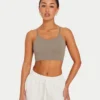 Crop top incontournable pour femme – gris marais Crop top incontournable pour femme – gris marais