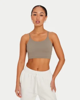 Crop top incontournable pour femme – gris marais