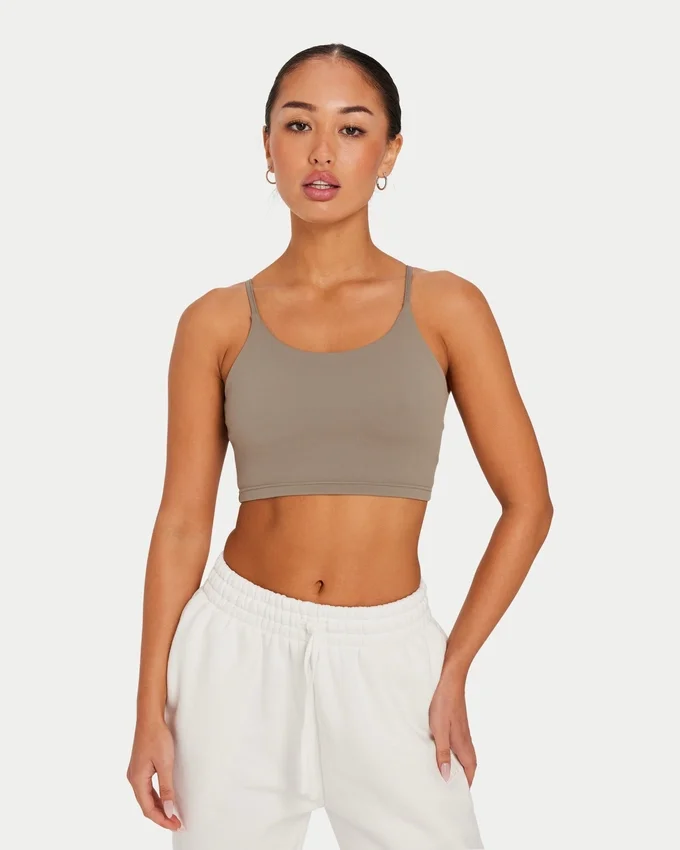 Crop top incontournable pour femme – gris marais Crop top incontournable pour femme – gris marais