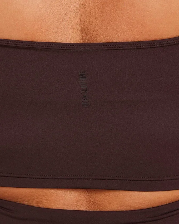 Crop top incontournable pour femme – marron ardoise Crop top incontournable pour femme – marron ardoise