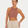 Crop top Racer Base pour femme – marron gland Crop top Racer Base pour femme – marron gland