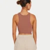 Crop top Racer Base pour femme – marron gland Crop top Racer Base pour femme – marron gland