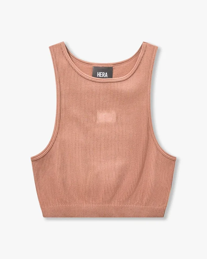 Crop top Racer Base pour femme – marron gland Crop top Racer Base pour femme – marron gland