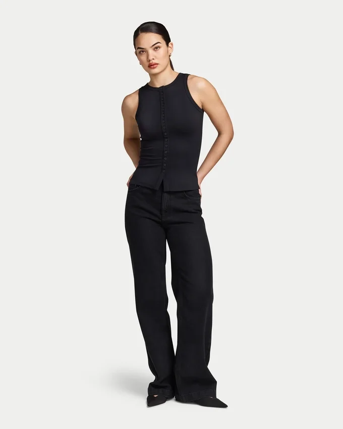 Haut à boutons « Essentials » pour femme Haut à boutons « Essentials » pour femme