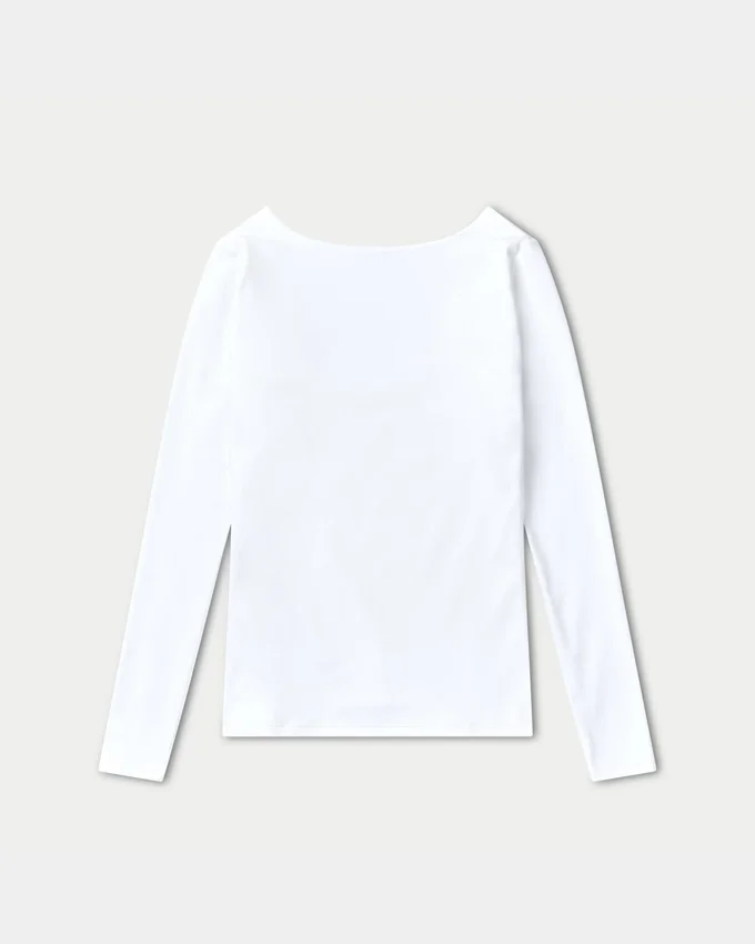 Haut à manches longues Dual Wear pour femme – blanc Haut à manches longues Dual Wear pour femme – blanc