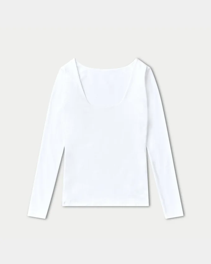 Haut à manches longues Dual Wear pour femme – blanc Haut à manches longues Dual Wear pour femme – blanc