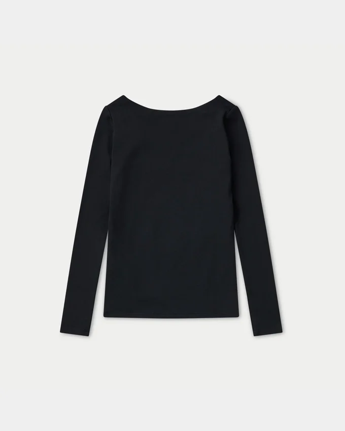 Haut à manches longues polyvalent pour femme – noir Haut à manches longues polyvalent pour femme – noir