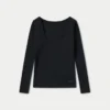 Haut à manches longues polyvalent pour femme – noir Haut à manches longues polyvalent pour femme – noir