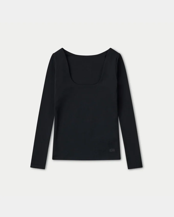 Haut à manches longues polyvalent pour femme – noir Haut à manches longues polyvalent pour femme – noir