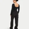 Haut à manches longues polyvalent pour femme – noir Haut à manches longues polyvalent pour femme – noir