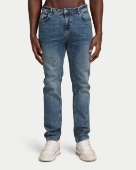 Jean de denim décontracté pour homme – délavage moyen