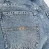 Jean en denim à jambes larges pour femme – délavage moyen Jean en denim à jambes larges pour femme – délavage moyen