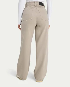 Jean en denim large pour femme – couleur pierre