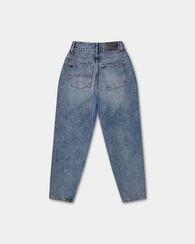 Jean « mom » pour femme – délavage moyen Jean « mom » pour femme – délavage moyen