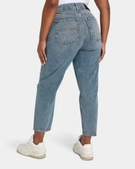 Jean « mom » pour femme – délavage moyen