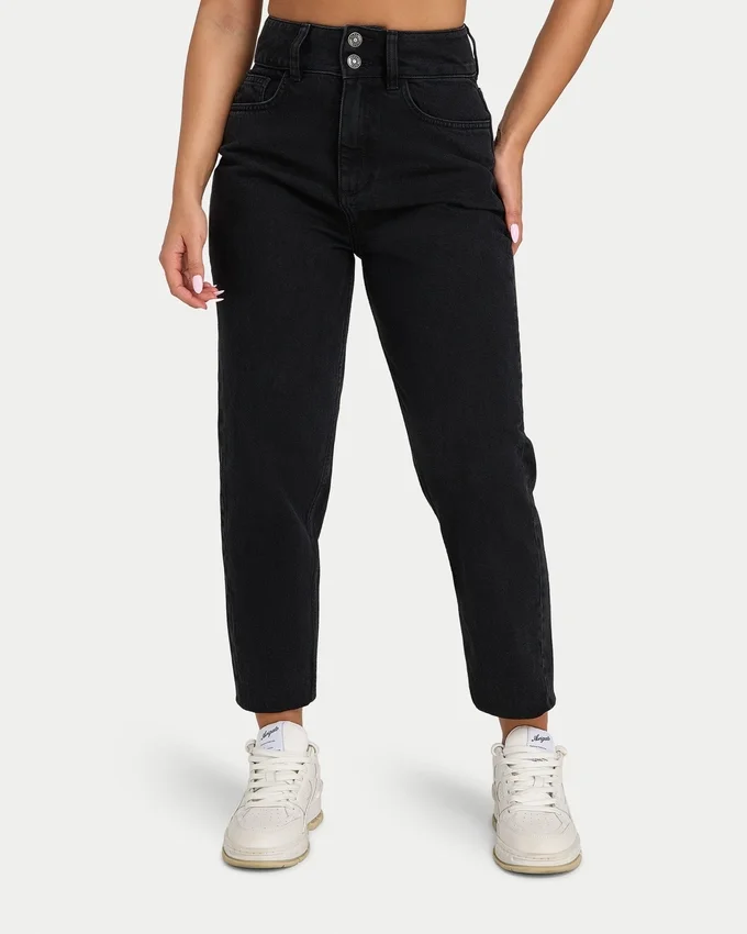 Jean « mom » pour femme – noir délavé Jean « mom » pour femme – noir délavé