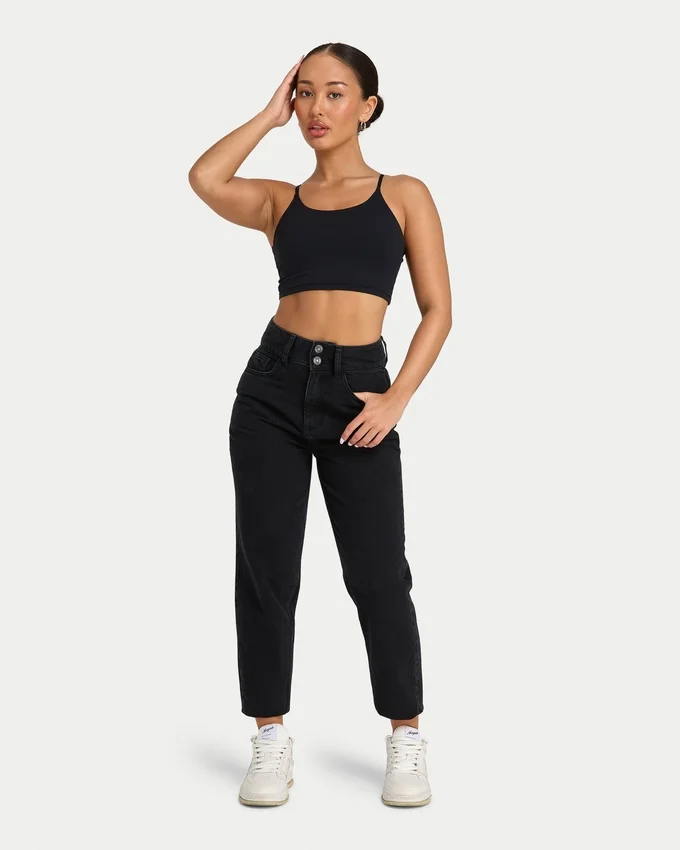 Jean « mom » pour femme – noir délavé Jean « mom » pour femme – noir délavé