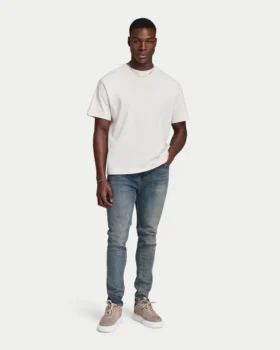 T-shirt oversize unie pour homme – blanc cassé