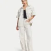 Chemise en denim à manches courtes pour femme Chemise en denim à manches courtes pour femme