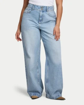 Jeans larges pour femmes – bleu clair