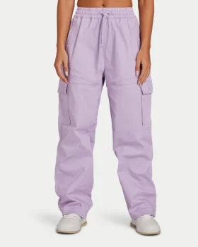 Pantalon cargo femme – lilas printanier