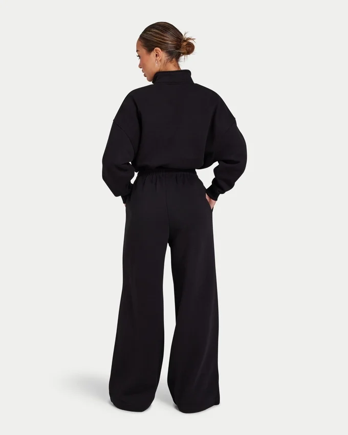 Pantalon de jogging à jambes larges pour femme « Collective » – noir Pantalon de jogging à jambes larges pour femme « Collective » – noir
