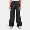 Pantalon large en simili cuir pour femme Rewear – noir