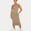 Robe midi Base Racer pour femme – gris-vert