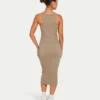 Robe midi Base Racer pour femme – gris-vert