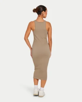 Robe midi Base Racer pour femme – gris-vert