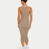 Robe midi Base Racer pour femme – gris-vert
