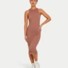 Robe midi Racer pour femme – marron gland Robe midi Racer pour femme – marron gland