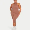 Robe midi Racer pour femme – marron gland Robe midi Racer pour femme – marron gland