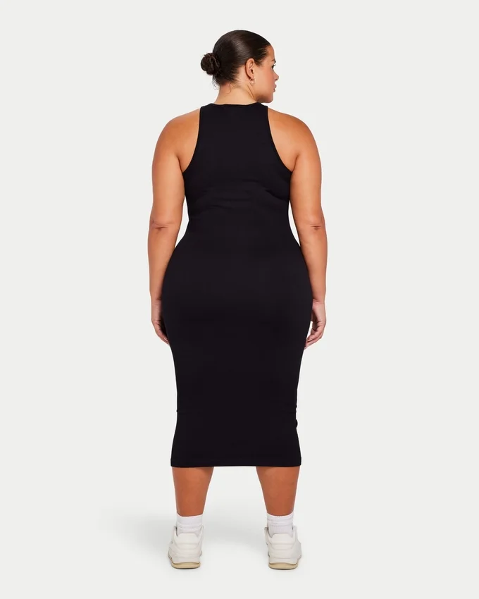 Robe midi Racer pour femme – noire Robe midi Racer pour femme – noire