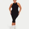 Robe midi Racer pour femme – noire Robe midi Racer pour femme – noire